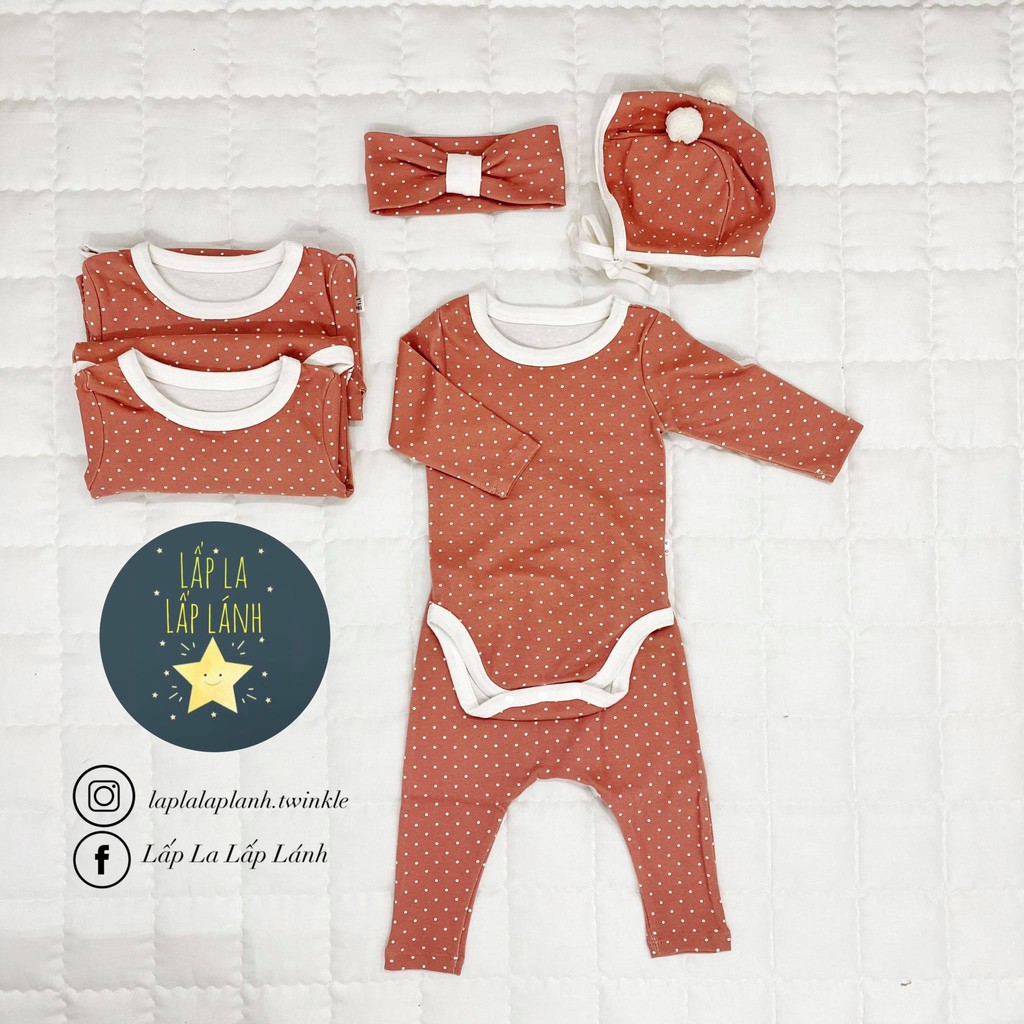 BODYSUIT KÈM QUẦN CHẤM BI PEEKABOO HÀN QUỐC CHO BÉ