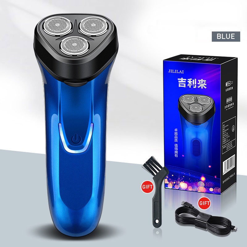 Máy cạo râu KAIMEIDI kiểu 3 đầu quay sạc usb tiện lợi có thể tháo rời