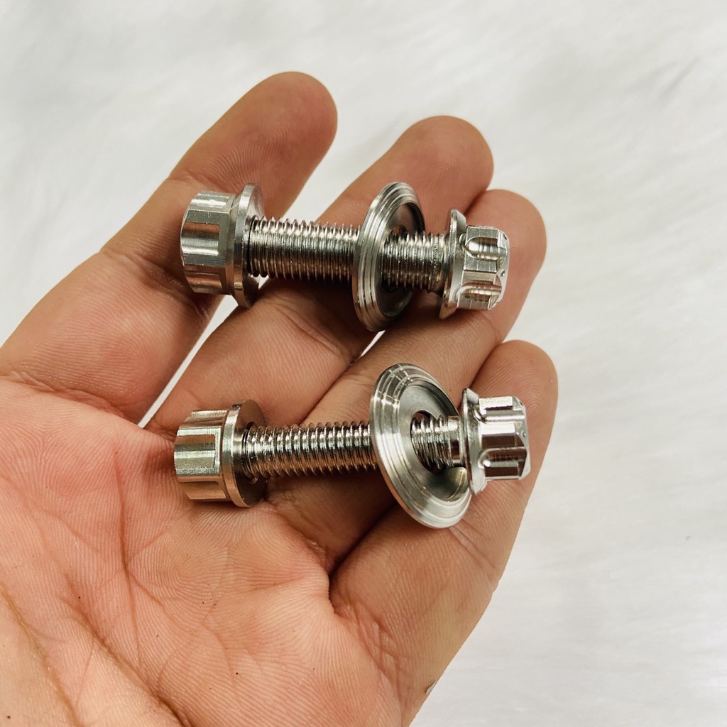 ( 8ly40 ) Ốc treo pô kèm lông đền và tán SALAYA INOX 304 sử dụng cho EX150, WINNER, SONIC, FU LED, S110