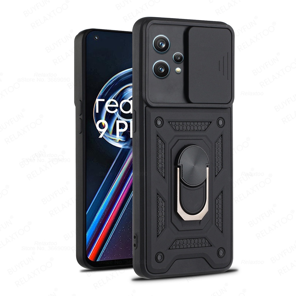 Ốp Điện Thoại Mềm Chống Sốc Có Giá Đỡ Dạng Trượt Cho OPPO Realme 9i 9 Pro Plus 8i A96 A36 A76 C21Y C11 Reno7 6