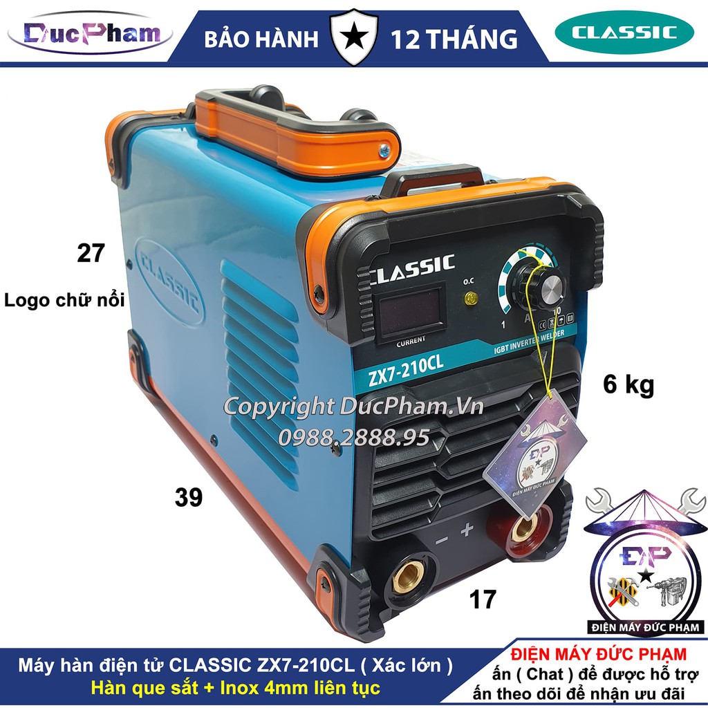 Máy hàn điện tử CLASSIC ZX7-210CL , hàn que sắt , Inox