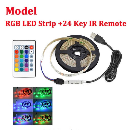 Bộ đèn LED dây dán 5m 5050 RGB phủ keo silicon đổi 7 màu