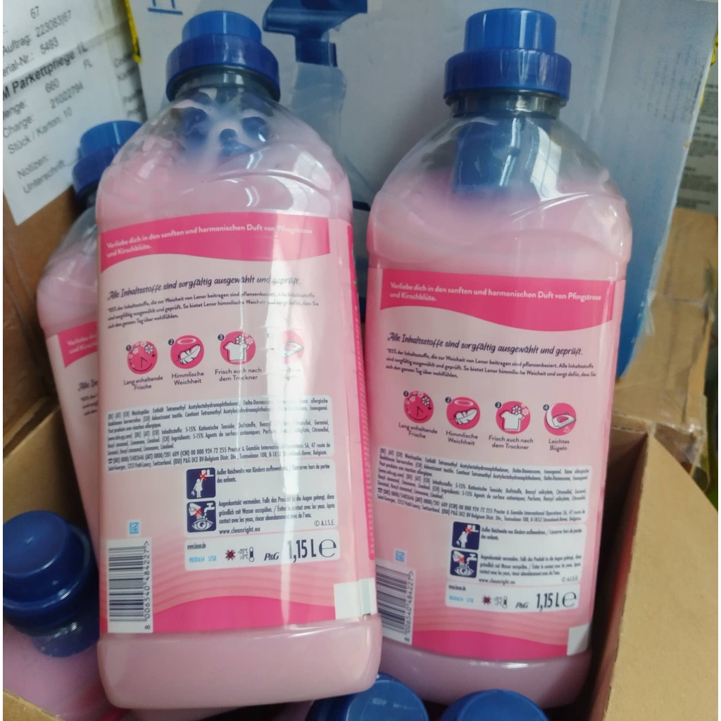 Lenor nước xả vải đậm đặc cao cấp thơm lâu tích hợp nước hoa siêu sang số 1 Châu Âu, chai dung tích 1.15L