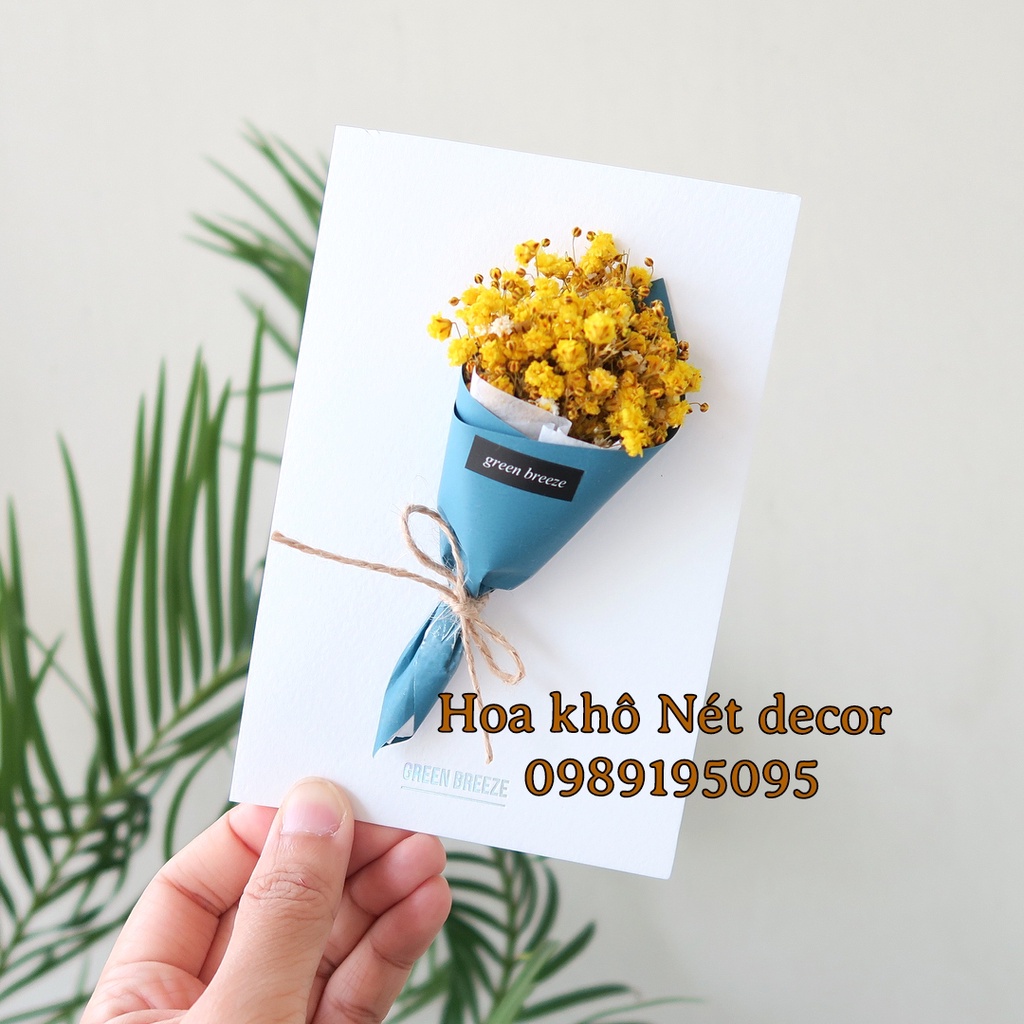 Thiệp quà tặng hoa khô handmade xinh xắn
