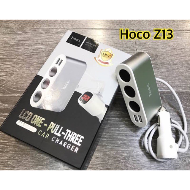 Bộ Chia Tẩu Sạc Ô Tô Hoco Z13 3 Tẩu Sạc, 2 Cổng Sạc USB - BH 1 Năm | Sạc xe hơi | Bộ chia tẩu sạc - Hưng Long PC