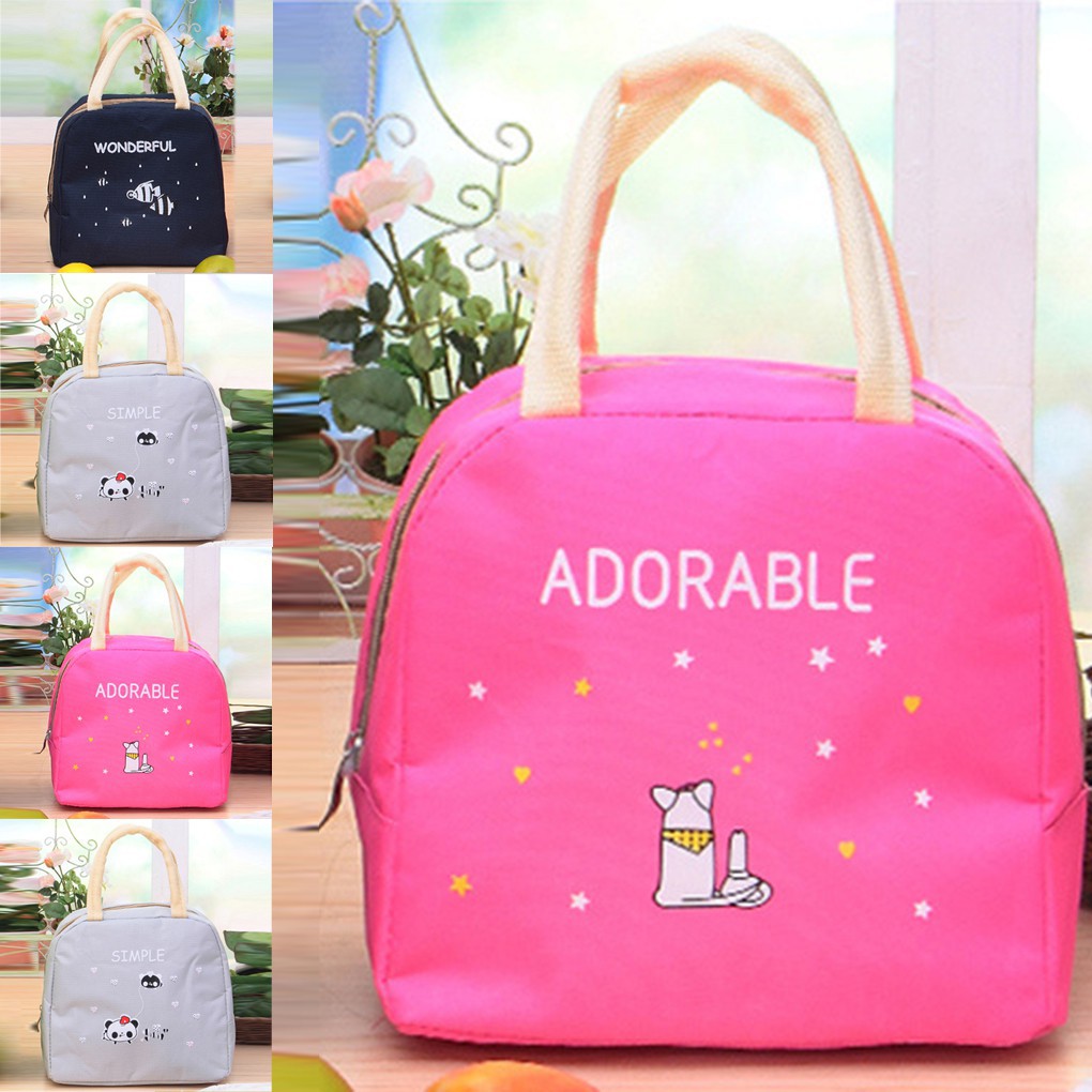 Túi Giữ Nhiệt Đựng Cơm Trưa, Giữ Thức Ăn Nóng Ấm, Hình Thú Sinh Động