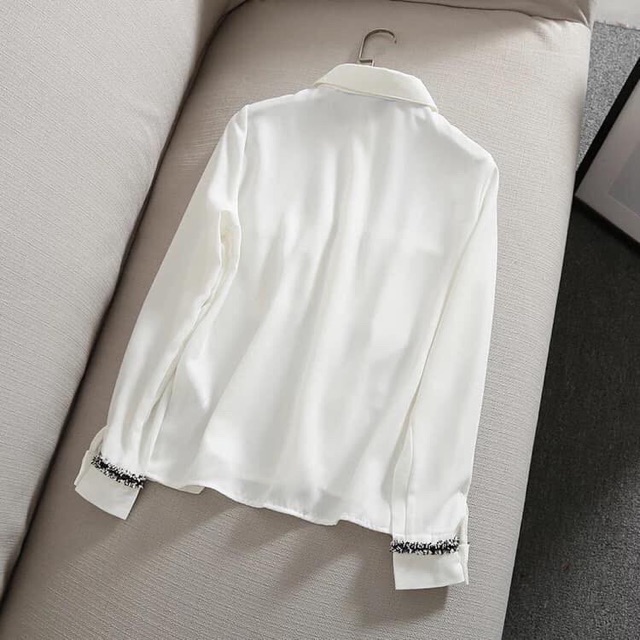 Áo Sơ Mi Lụa Viền dạ siêu đẹp freeship  ảnh thật fb