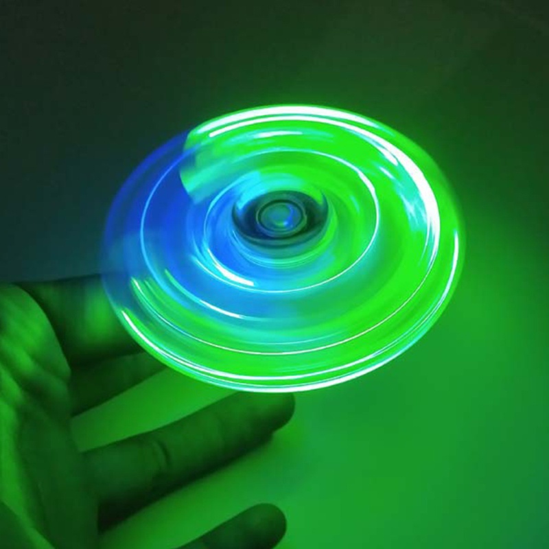 Con Quay Đồ Chơi Fidget Spinner EDC Trong SuốT Với ĐèN LED GiúP GiảM Stress Cho Trẻ Em