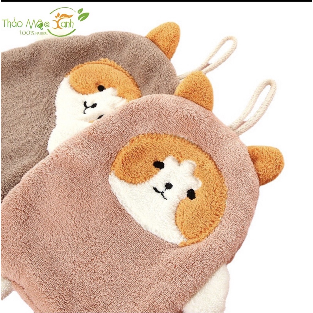 Khăn lau tay siêu thấm hút - Khăn lau bếp đa năng siêu mềm mại,dễ thương có móc treo tiện lợi