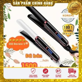 [Free Ship -Quà Tặng] Máy ép duỗi tóc, là tóc, uốn xoăn tóc Hàn Quốc Koremi cao cấp  [2 in 1] Trắng Đen [BÁN CHẠY No.1]