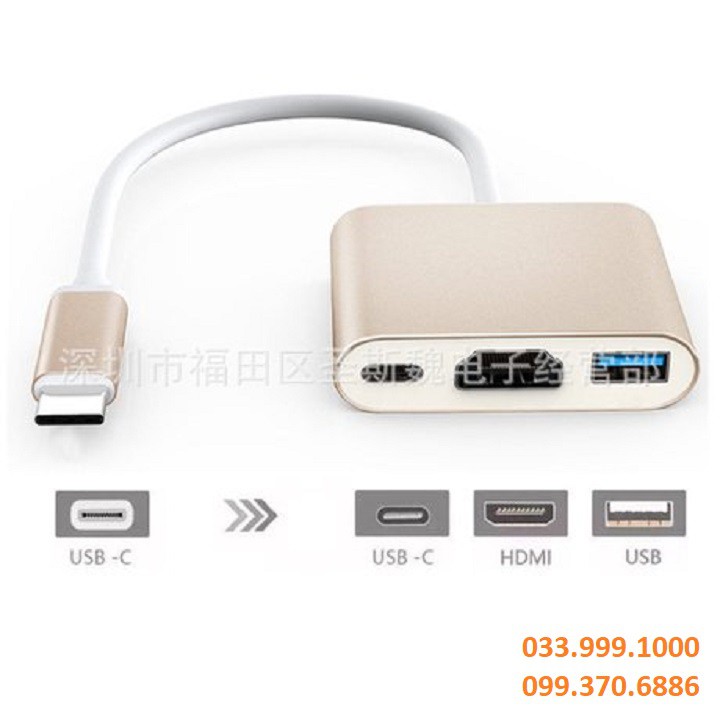 ADAPTER USB C 3 IN 1 ( HỖ TRỢ SAMSUNG DEX )