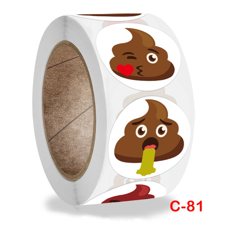 1 Cuộn 500 Miếng Dán Hình Tròn In Chữ Vui Nhộn Trang Trí Gói Quà