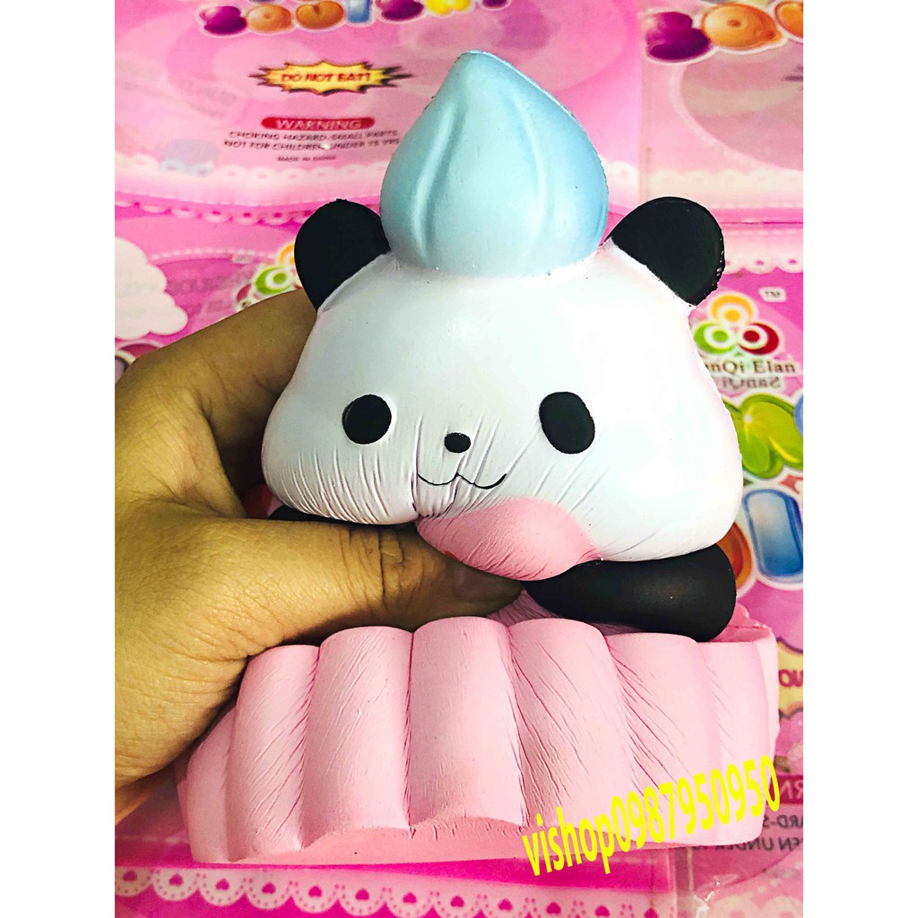 SQUISHY BÁNH GẤU TRÚC ÔM DÂU HÀNG TO CỰC ĐẸP