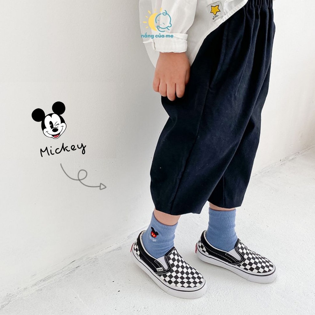 Set 5 đôi tất vớ cổ ngắn cho bé Mickey Mouse cotton cao cấp, phối giày cực xinh - Nắng Của Mẹ_MOUSE