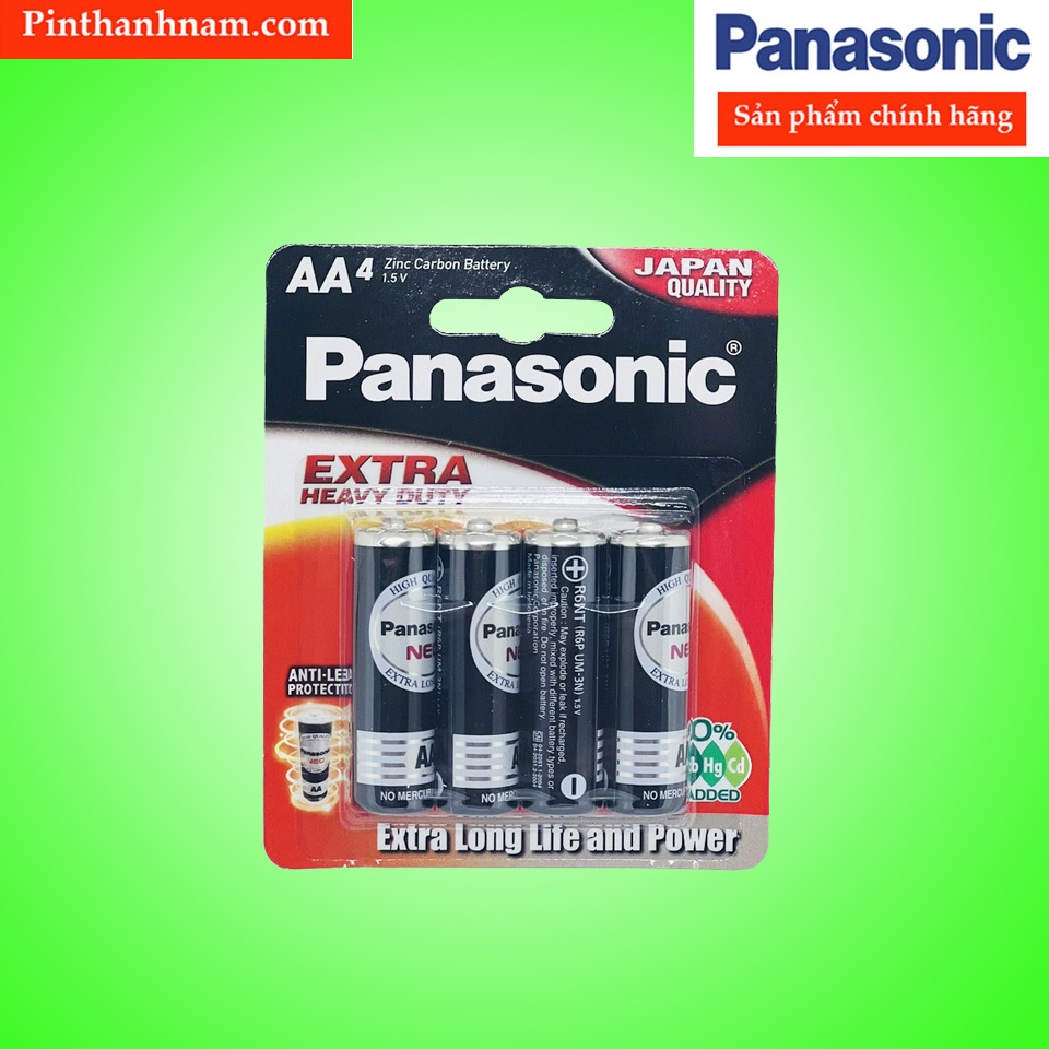 Pin AA Panasonic R6NT-4B vỉ giấy gồm 4 viên chính hãng