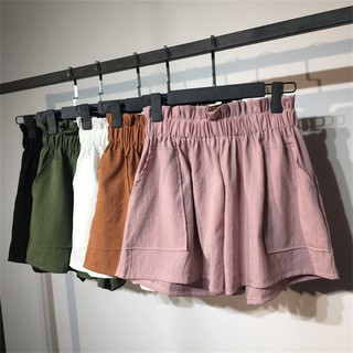 Quần short lưng thun ống rộng phong cách Hàn Quốc dành cho nữ