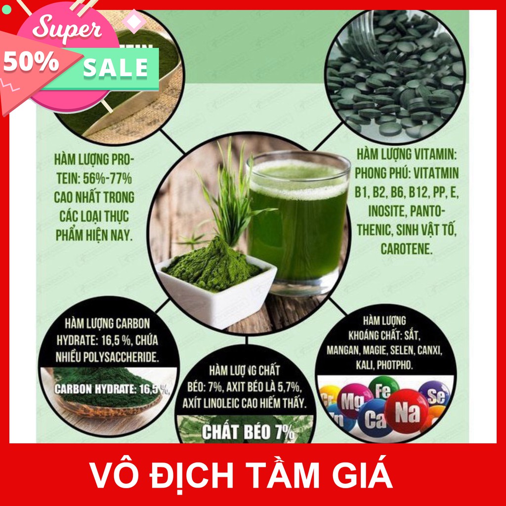 Hộp Tảo Xoắn TEM ĐỎ 2200 VIÊN Spirulina Nhật Bản