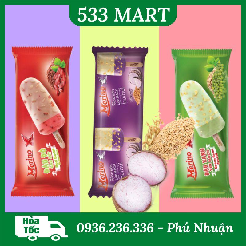 Kem cây, kem ốc quế Merino/ Celano khoai môn, đậu xanh, đậu đỏ, kem chuối, dưa hấu