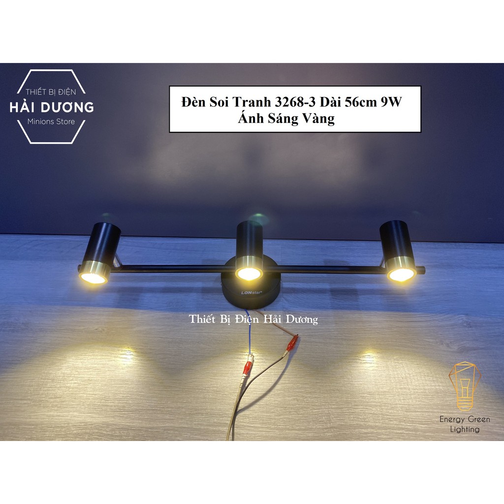 Đèn soi tranh - Đèn rọi gương Led 3 Đèn chiếu sáng 6028-3 15w - 3268-3 9w Ánh Sáng Vàng - Điều chỉnh được góc chiếu