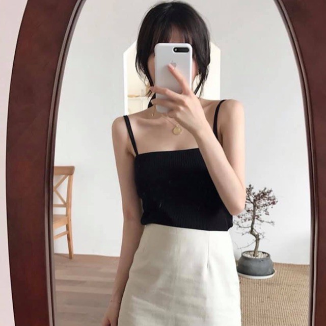 Áo 2 dây ❤ HÀNG CÓ SẴN ❤ Áo 2 dây croptop body chất len tăm mỏng xịn xò