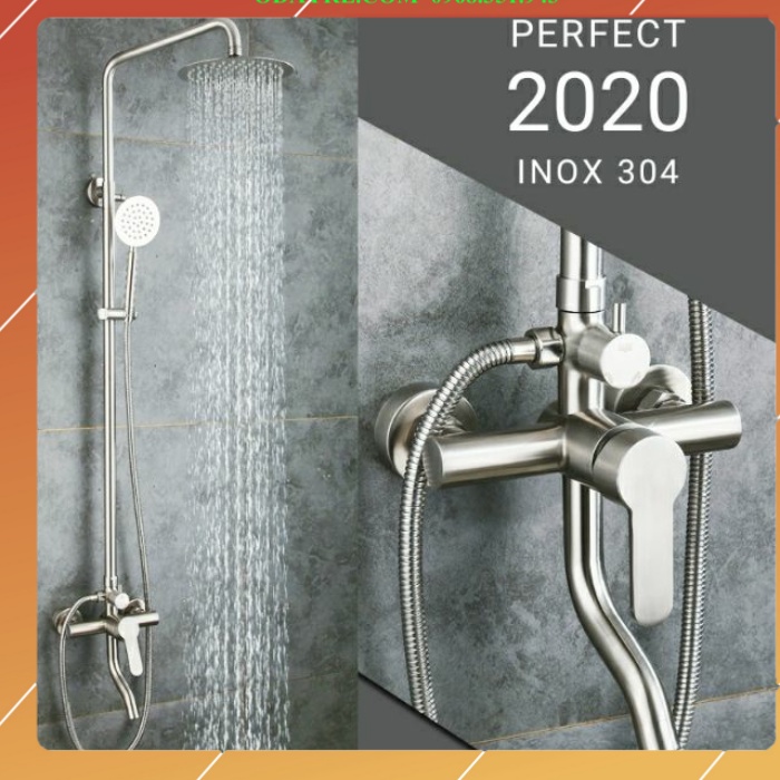 Bộ sen cây tắm đứng MAS inox 304,bát tròn