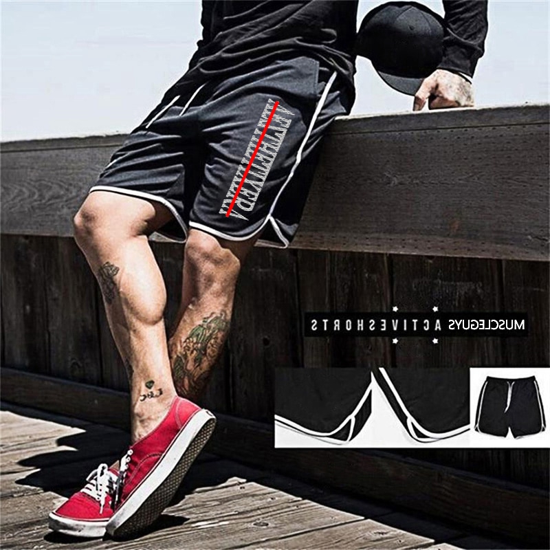 New Gym Men Fashion Brand Breathable Fitness Mens Bodybuilding Mesh Male Casual Shorts Comfortable Plus Size Sports Shorts