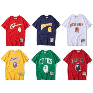 BAPE Áo Thun Thể Thao Tay Ngắn Dáng Rộng Vải Cotton In Họa Tiết Độc Đáo Thời Trang Cho Nam Và Nữ
