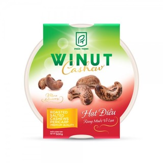 Hạt điều rang muối vỏ lụa winut 500gr