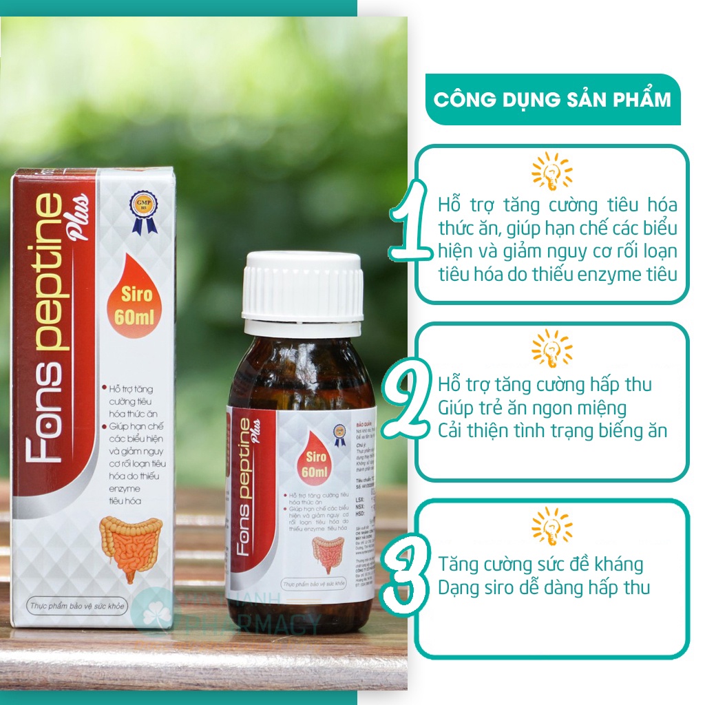 Siro ăn ngon dinh dưỡng thiết yếu giúp trẻ ăn ngon giảm rối loạn tiêu hóa tăng cường sức đề kháng fonspeptine