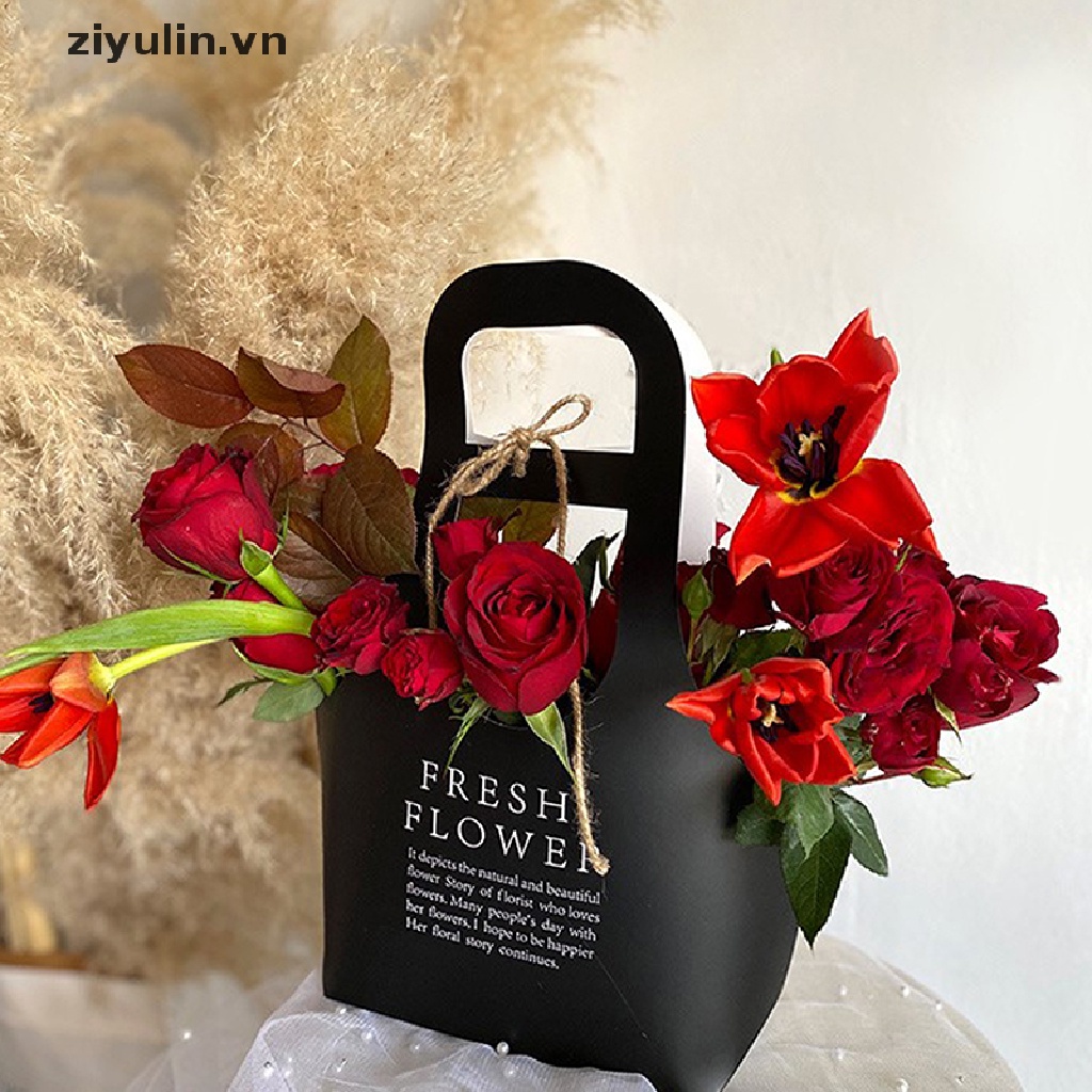 Túi giấy kraft đựng hoa làm quà tặng tiện dụng nhiều màu tùy chọn