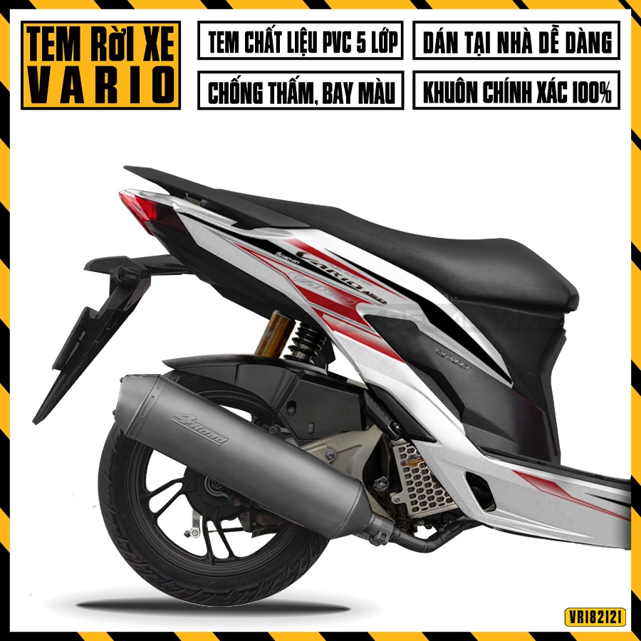 Tem Rời Xe Vario 150 Phong Cách RK | VR182121TK | Decal Chế Chất Liệu PVC Chống Thấm Chống Bay Màu