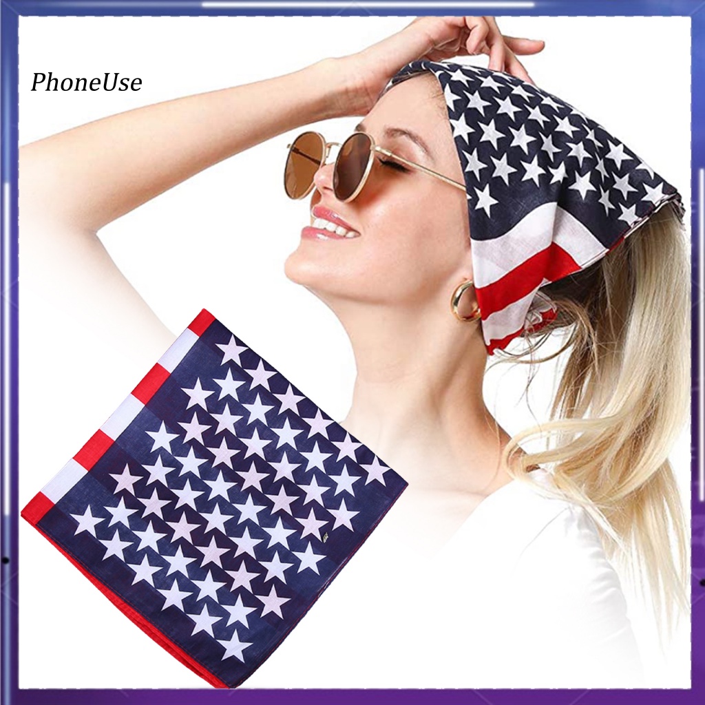 Khăn Trùm Đầu Bằng PU Nhẹ Thoải Mái In Họa Tiết Cờ Mỹ Đa Ứng Dụng