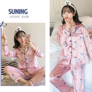 Pijama lụa phi dài tay princess cute
