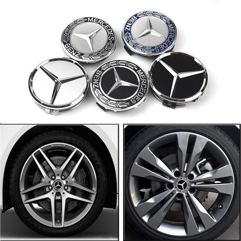 Bộ 4 nắp chụp mâm bánh xe 75mm cho xe hơi Mercedes-Benz