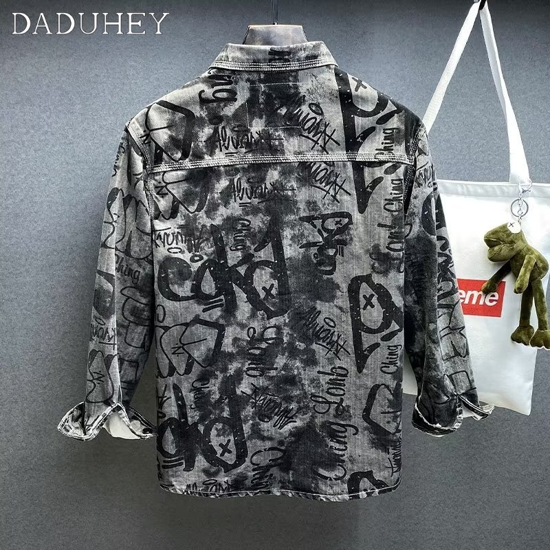 DaDuHey Autumn Fashion Brand Loose Shirt Jacket Ins Men's Trendy Fashion Joker Handsome Casual Denim Jacket