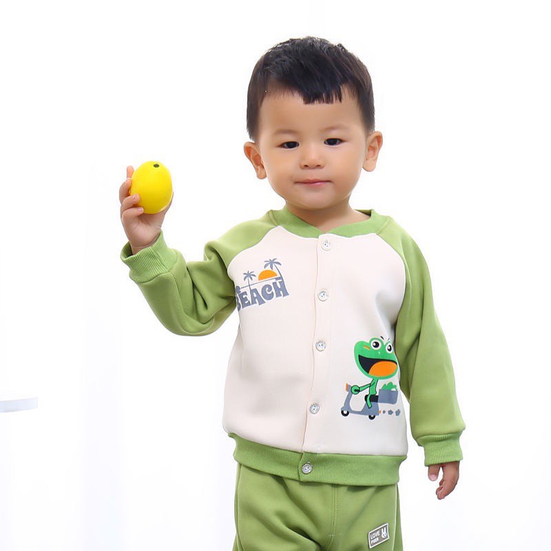 Spring and Autumn Baby Fleece Lined Warm Top Kids' Overcoat Gym Clothes Men Baby Baseball Uniform Fashionable Sweater RrAF