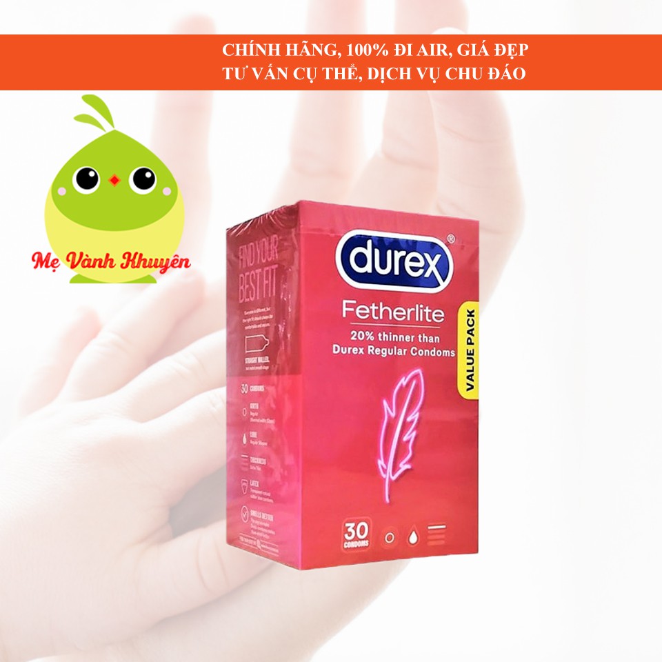 Bao cao su siêu mỏng Durex Fetherlite, Úc (30c)