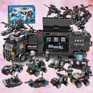 [800 MIẾNG GHÉP] ĐỒ CHƠI LẮP RÁP DẠNG LEGO THÔNG MINH 27 MÔ HÌNH SWAT