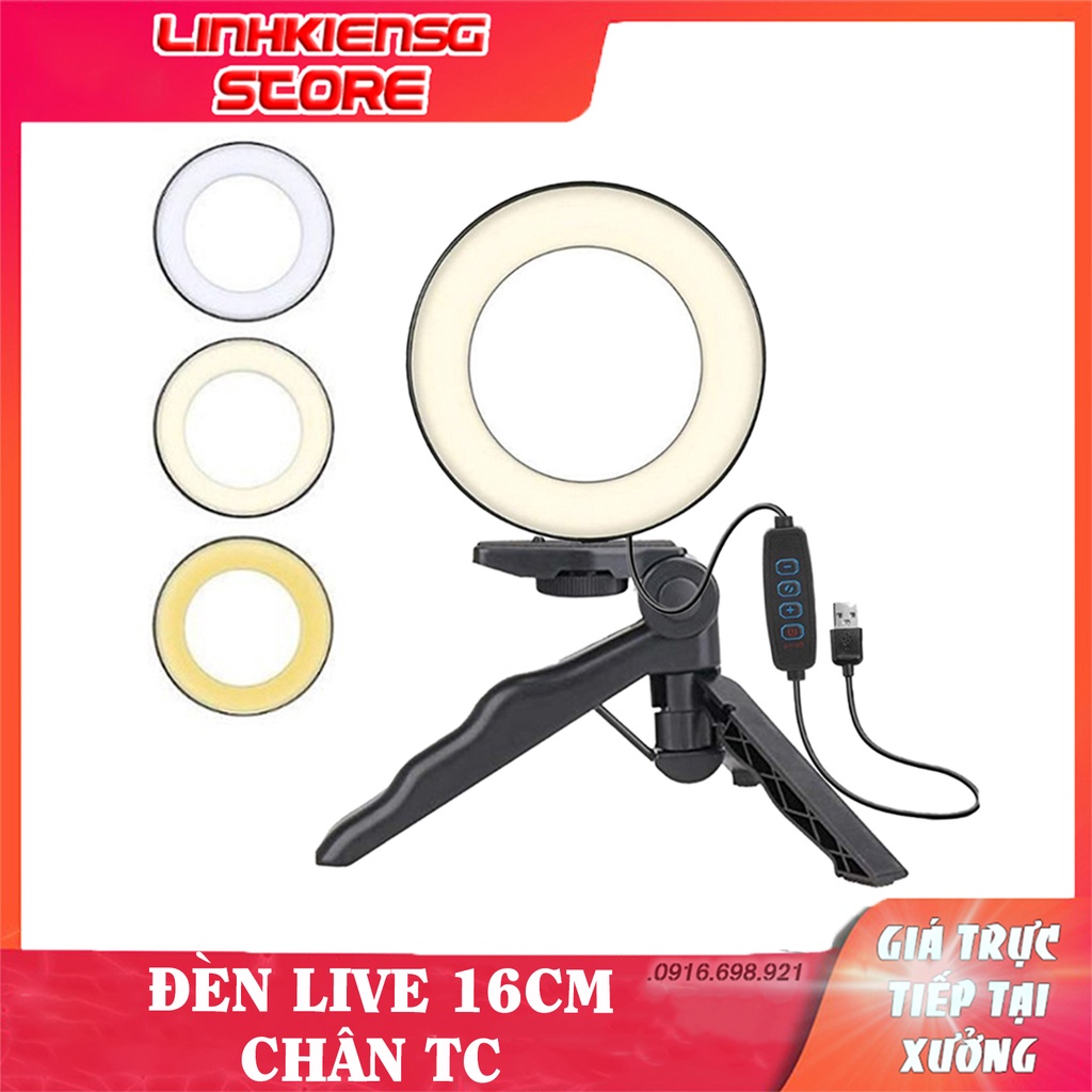 Đèn LiveStream 16CM có chân ngắn kèm theo để bàn live makeup trang điểm bán hàng