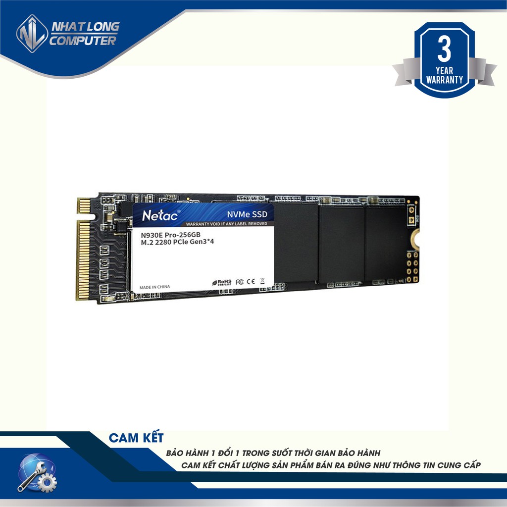 Ổ cứng Netac 128Gb/ 256Gb M2 Nvme N930E Pro bảo hành 3 năm