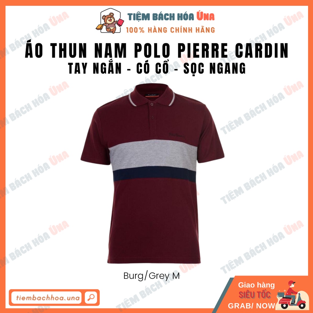 Áo thun nam polo có cổ, tay ngắn, sọc ngang Pierre Cardin hợp thời trang