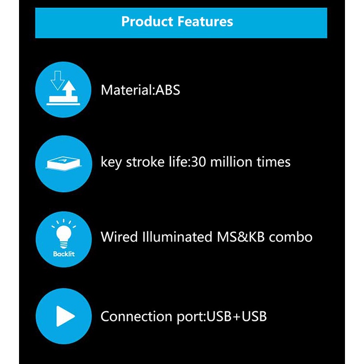 Bộ phím chuột R8 1923 LED - ĐEN - NTH