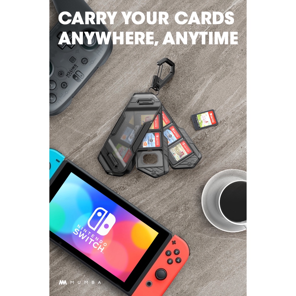 Hộp đựng thẻ chơi game SUPCASE chất liệu cứng 4 lớp 12 ngăn bảo vệ dành cho Nintendo Switch