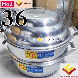 Bộ xửng hấp size 36 Nhôm Mạnh Hùng chuyên hấp bánh bao, xôi, hải sản và thực phẩm