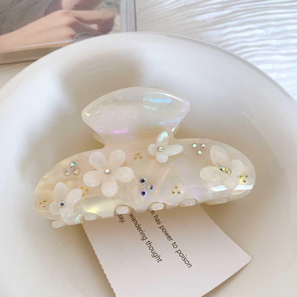 Kẹp Tóc Hình Hoa / Cá Mập / Cá Mập Đính Kim Cương Giả Kiểu Dáng Đơn Giản Ngọt Ngào Cho Nữ