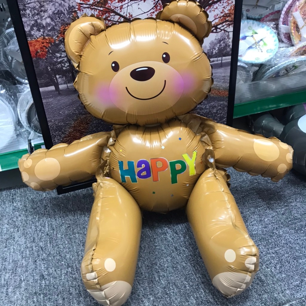 Bóng kiếng gấu ngồi 55cm trang trí sinh nhật cho bé HPBD