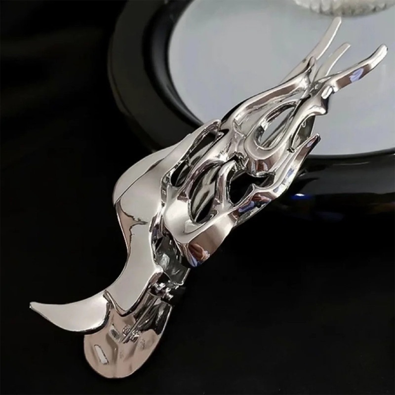 Kẹp Tóc Dạng Cong Màu Bạc Phong Cách Pháp Không Trượt