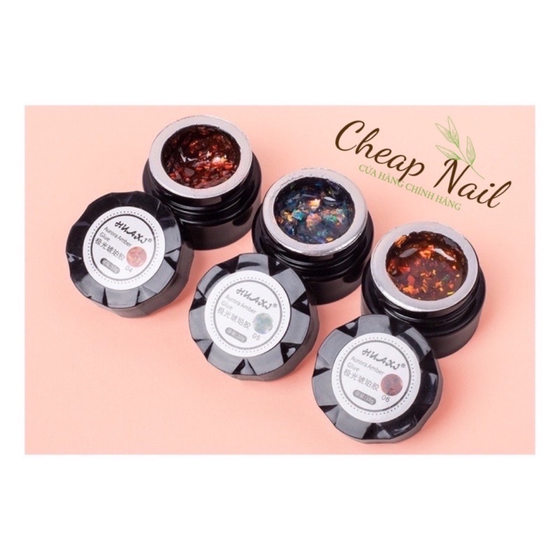 Gel hổ phách set 6 hũ tặng kèm bảng màu - Cheap Nail