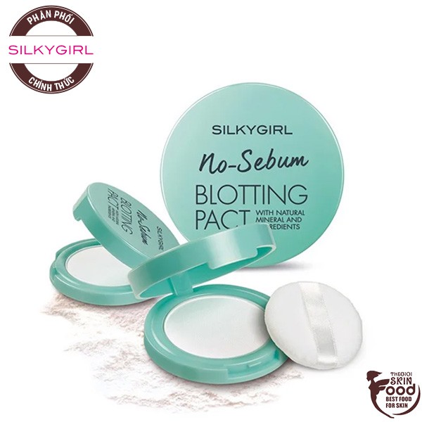 Phấn Phủ Khoáng Dạng Nén Kiềm Dầu Vượt Trội SilkyGirl No Sebum Blotting Pact 7g