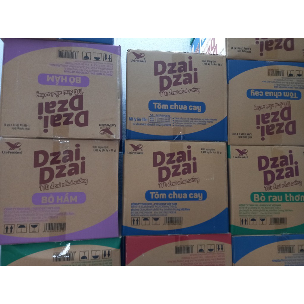 MÌ DZAI DZAI 4 VỊ BÒ HẦM, BÒ RAU THƠM, LẨU KIM CHI CHUA CAY, TÔM CHUA CAY